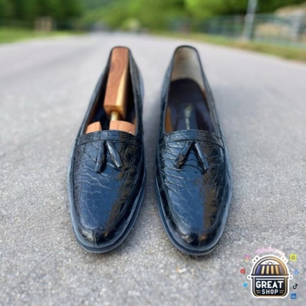 V.I.P. Collection Shoes BLACK Dress Elegant Loafers US Mens Size 10 /43